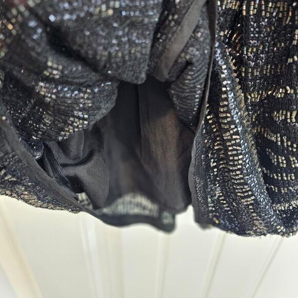 All Saints Lainey Mini Dress Women Size 4 Black Beaded Sequins Embellished - Picture 8 of 13